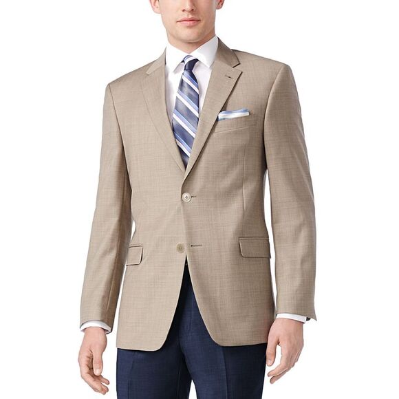 Tommy Hilfiger Mens Modern-Fit Weave Sport Coat 42 Regular Tan - NWT $295